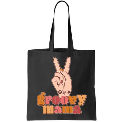 Retro Vintage Groovy Mama Peace Sign Bag