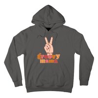 Retro Vintage Groovy Mama Peace Sign Hoodie