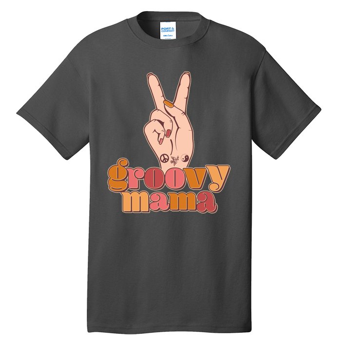 Retro Vintage Groovy Mama Peace Sign Tall T-Shirt