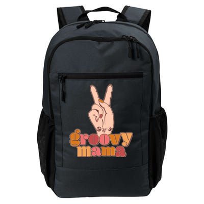 Retro Vintage Groovy Mama Peace Sign Daily Commute Backpack