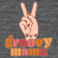 Retro Vintage Groovy Mama Peace Sign 7-Panel Snapback Hat