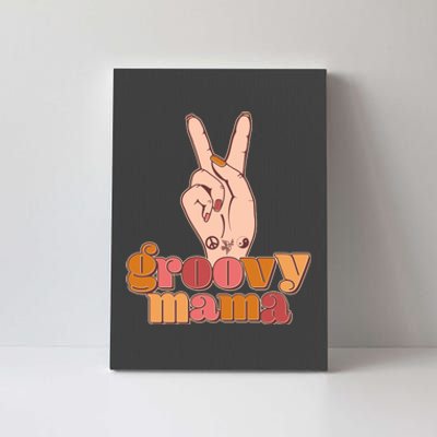 Retro Vintage Groovy Mama Peace Sign Canvas