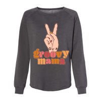 Retro Vintage Groovy Mama Peace Sign Womens California Wash Sweatshirt