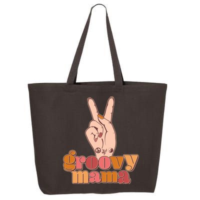 Retro Vintage Groovy Mama Peace Sign 25L Jumbo Tote