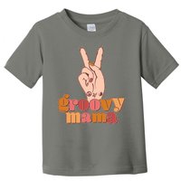 Retro Vintage Groovy Mama Peace Sign Toddler T-Shirt