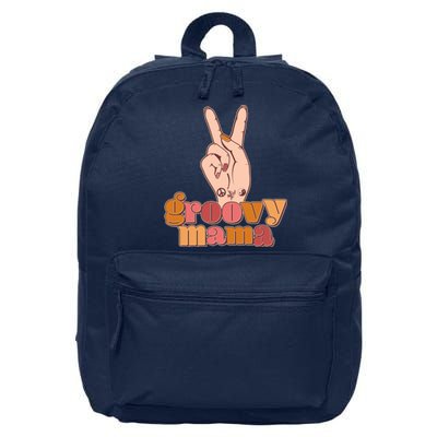 Retro Vintage Groovy Mama Peace Sign 16 in Basic Backpack