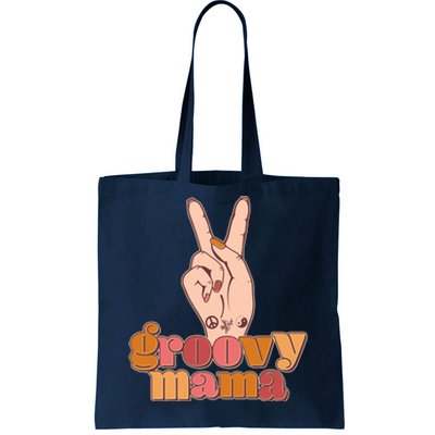 Retro Vintage Groovy Mama Peace Sign Tote Bag