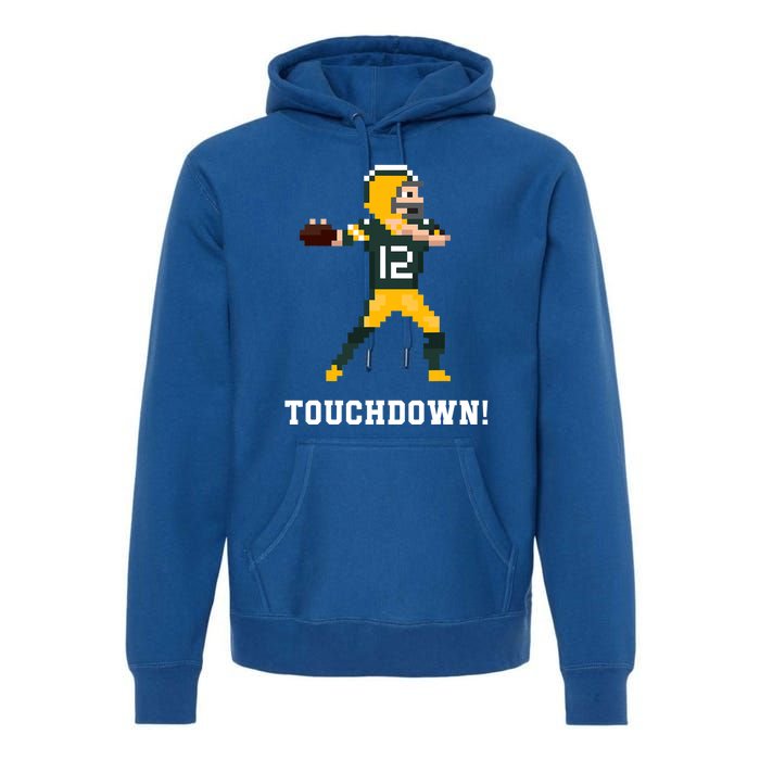 Retro Video Game Touchdown  Green Bay Football Premium Hoodie