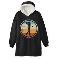 Retro Vintage Golfer Design Golf coach Hooded Wearable Blanket