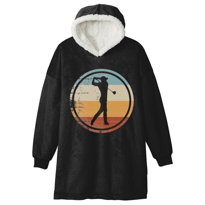 Retro Vintage Golfer Design Golf coach Hooded Wearable Blanket