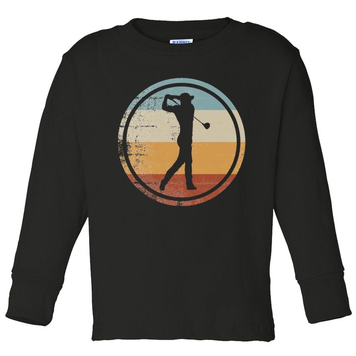 Retro Vintage Golfer Design Golf coach Toddler Long Sleeve Shirt