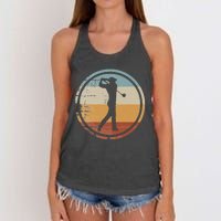 Retro Vintage Golfer Design Golf coach Women's Knotted Racerback Tank