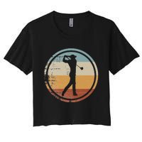 Retro Vintage Golfer Design Golf coach Women's Crop Top Tee