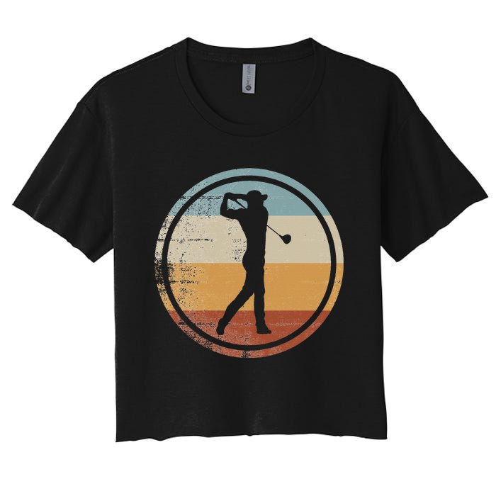 Retro Vintage Golfer Design Golf coach Women's Crop Top Tee