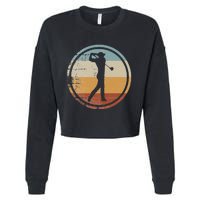 Retro Vintage Golfer Design Golf coach Cropped Pullover Crew