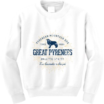 Retro Vintage Great Pyrenees Kids Sweatshirt