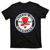 Retro Vintage Gas Station Red Hat Motor Oil Car Bikes Garage T-Shirt