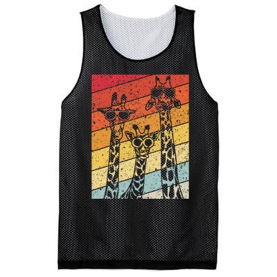 Retro Vintage Giraffe Sunglasses Gifts Funny Animal Lover Mesh Reversible Basketball Jersey Tank