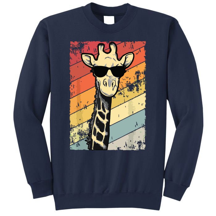 Retro Vintage Giraffe Sunglasses Gift Funny Animal Lover Sweatshirt