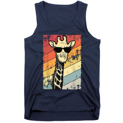 Retro Vintage Giraffe Sunglasses Gift Funny Animal Lover Tank Top