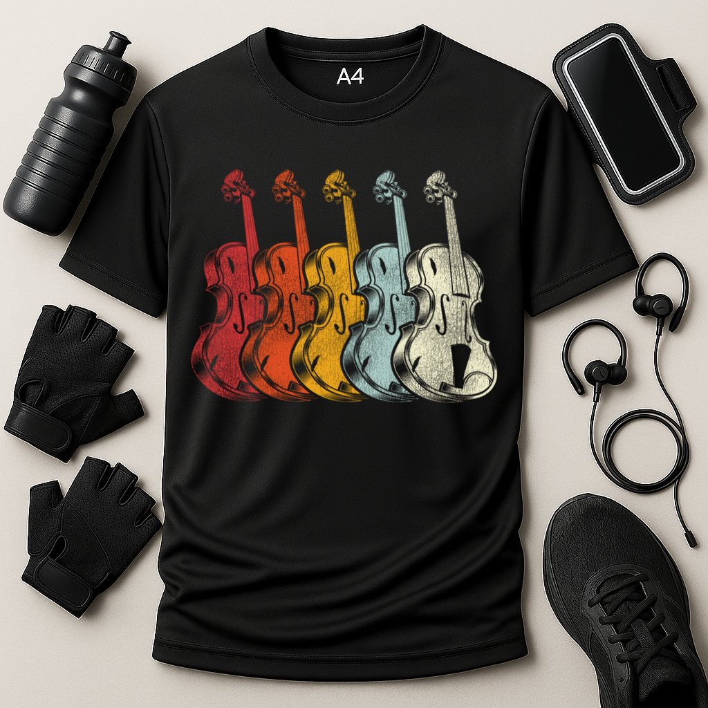 Retro Violin Gift Cooling Performance Crew T-Shirt