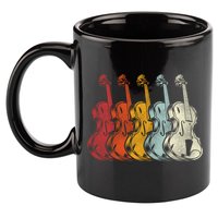 Retro Violin Gift 11oz C Handle Ceramic Mug