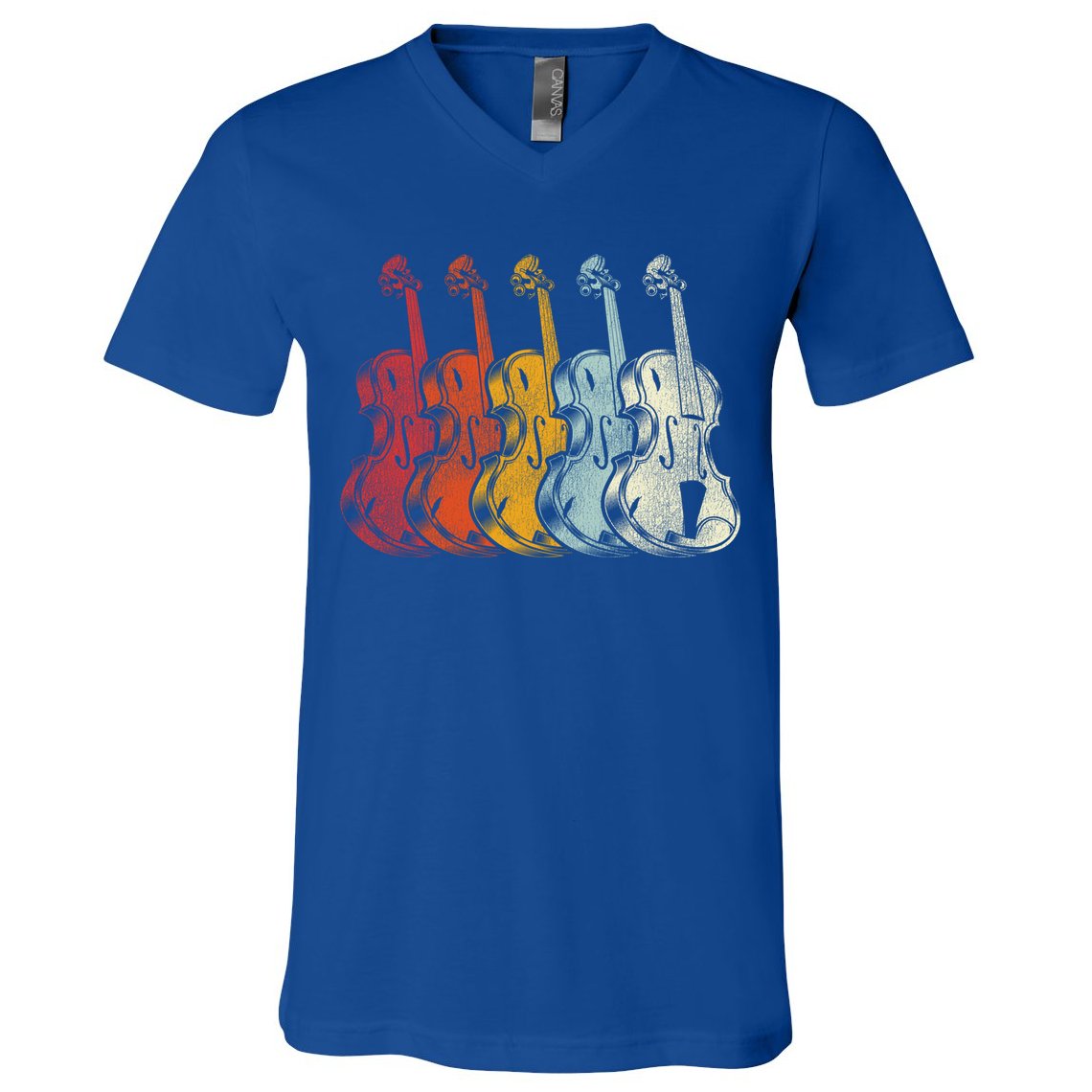 Retro Violin Gift V-Neck T-Shirt