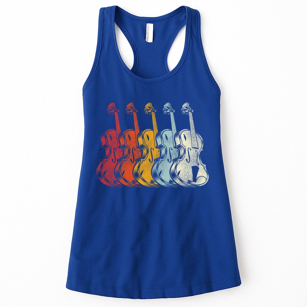 Retro Violin Gift Womens Tank Top