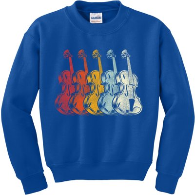 Retro Violin Gift Kids Sweatshirt