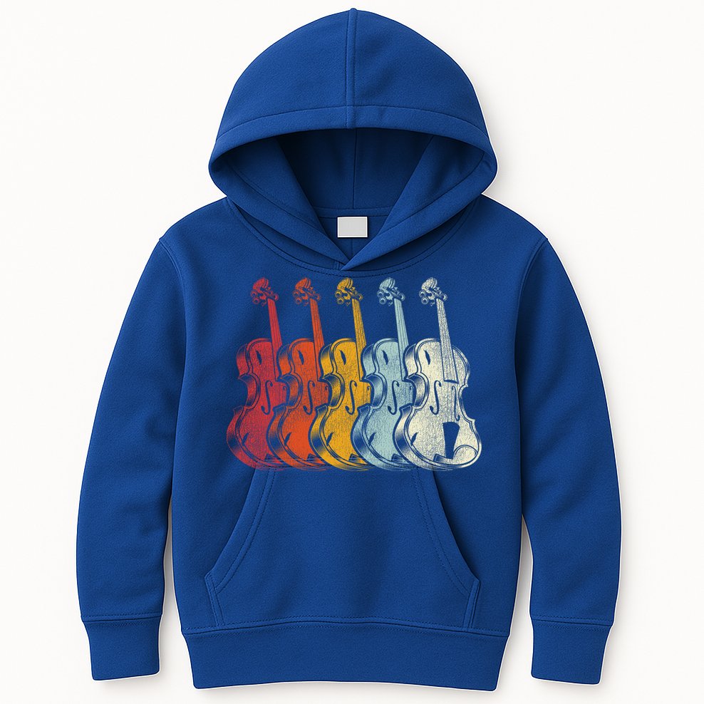 Retro Violin Gift Kids Hoodie