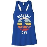 Retro Vintage Gift Sports Fan Gift Funny Baseball Dad Great Gift Women's Racerback Tank