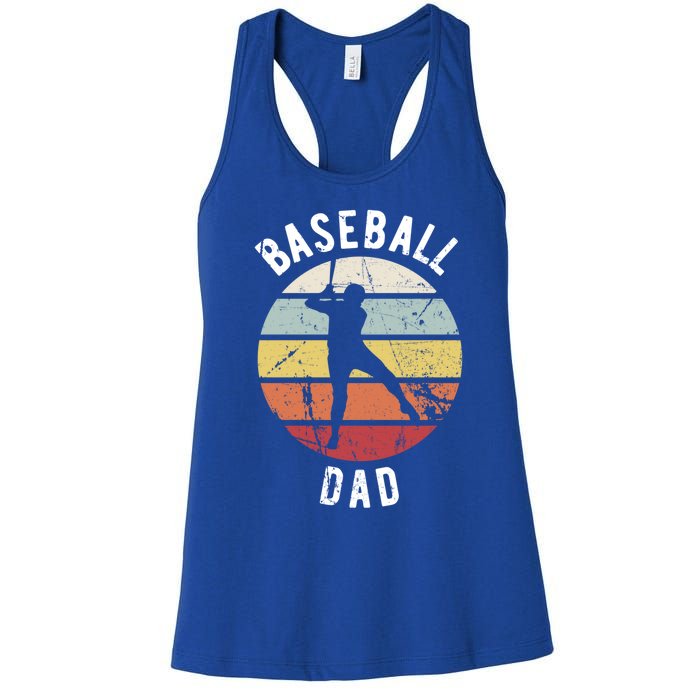 Retro Vintage Gift Sports Fan Gift Funny Baseball Dad Great Gift Women's Racerback Tank