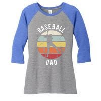 Retro Vintage Gift Sports Fan Gift Funny Baseball Dad Great Gift Women's Tri-Blend 3/4-Sleeve Raglan Shirt