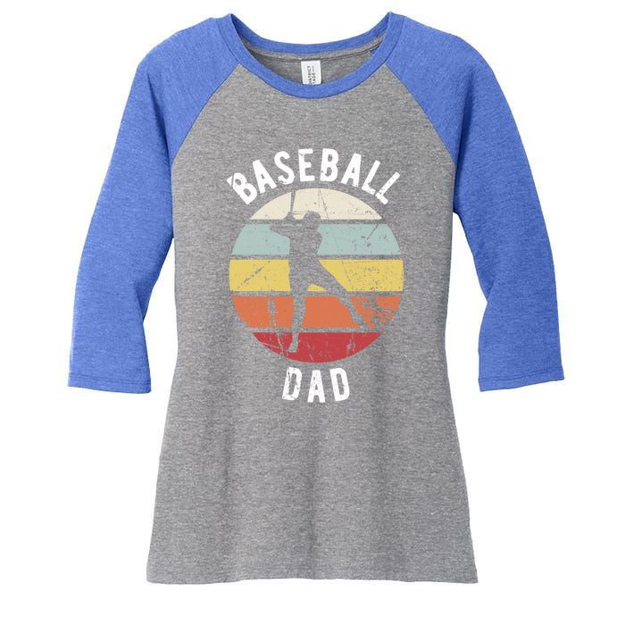 Retro Vintage Gift Sports Fan Gift Funny Baseball Dad Great Gift Women's Tri-Blend 3/4-Sleeve Raglan Shirt