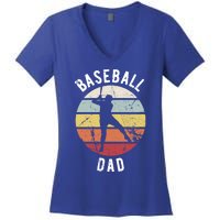 Retro Vintage Gift Sports Fan Gift Funny Baseball Dad Great Gift Women's V-Neck T-Shirt