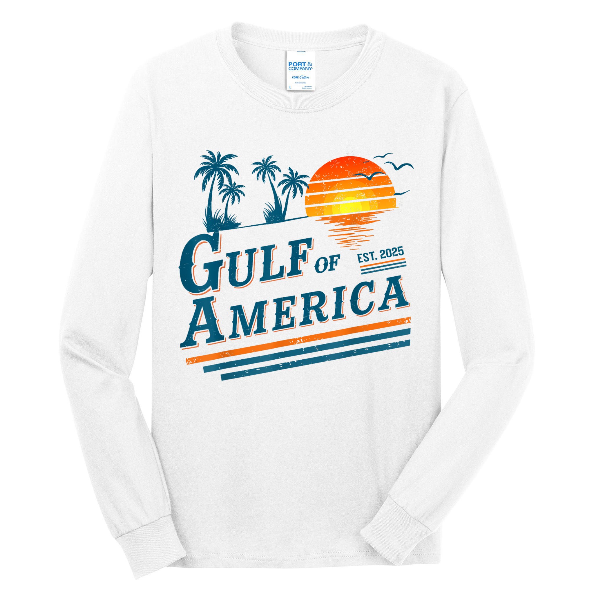 Retro Vintage Gulf Of US America 2025 American Gifts Tall Long Sleeve T-Shirt