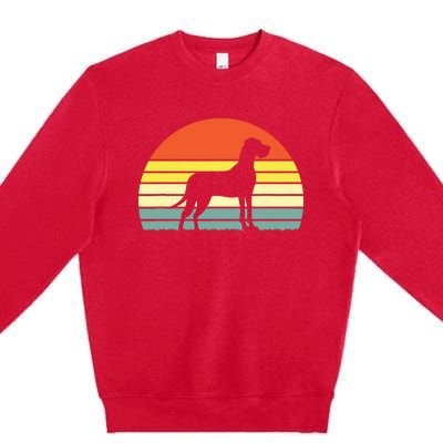 Retro Vintage Great Dane Dog Gifts For Men Women Kids Premium Crewneck Sweatshirt