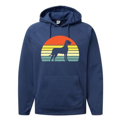 Retro Vintage Great Dane Dog Gifts For Men Women Kids Performance Fleece Hoodie