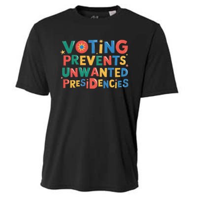 Retro Vintage Groovy Voting Prevents Unwanted Presidencies Cooling Performance Crew T-Shirt