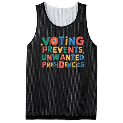 Retro Vintage Groovy Voting Prevents Unwanted Presidencies Mesh Reversible Basketball Jersey Tank