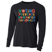 Retro Vintage Groovy Voting Prevents Unwanted Presidencies Cooling Performance Long Sleeve Crew