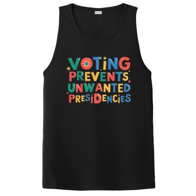 Retro Vintage Groovy Voting Prevents Unwanted Presidencies PosiCharge Competitor Tank