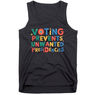 Retro Vintage Groovy Voting Prevents Unwanted Presidencies Tank Top