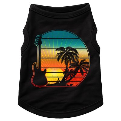 Retro Vintage Guitar Sunset Sunrise Island Doggie Tank