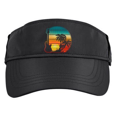 Retro Vintage Guitar Sunset Sunrise Island Adult Drive Performance Visor