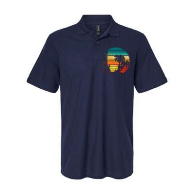 Retro Vintage Guitar Sunset Sunrise Island Softstyle Adult Sport Polo