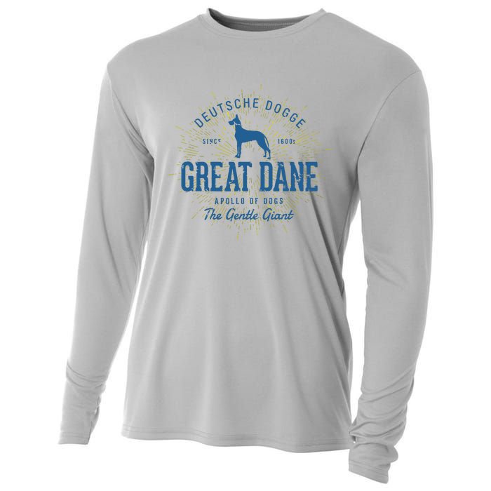 Retro Vintage Great Dane Cooling Performance Long Sleeve Crew