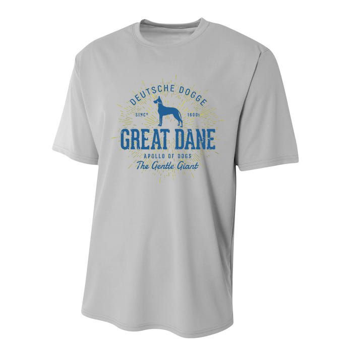 Retro Vintage Great Dane Performance Sprint T-Shirt