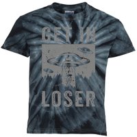 Retro Vintage Get In Loser Funny Ufo Alien Abduction Kids Tie-Dye T-Shirt