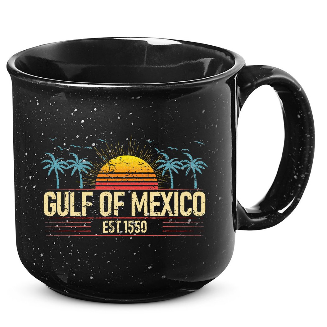 Retro Vintage Gulf of Mexico Beach Women 15oz Campfire Ceramic Mug